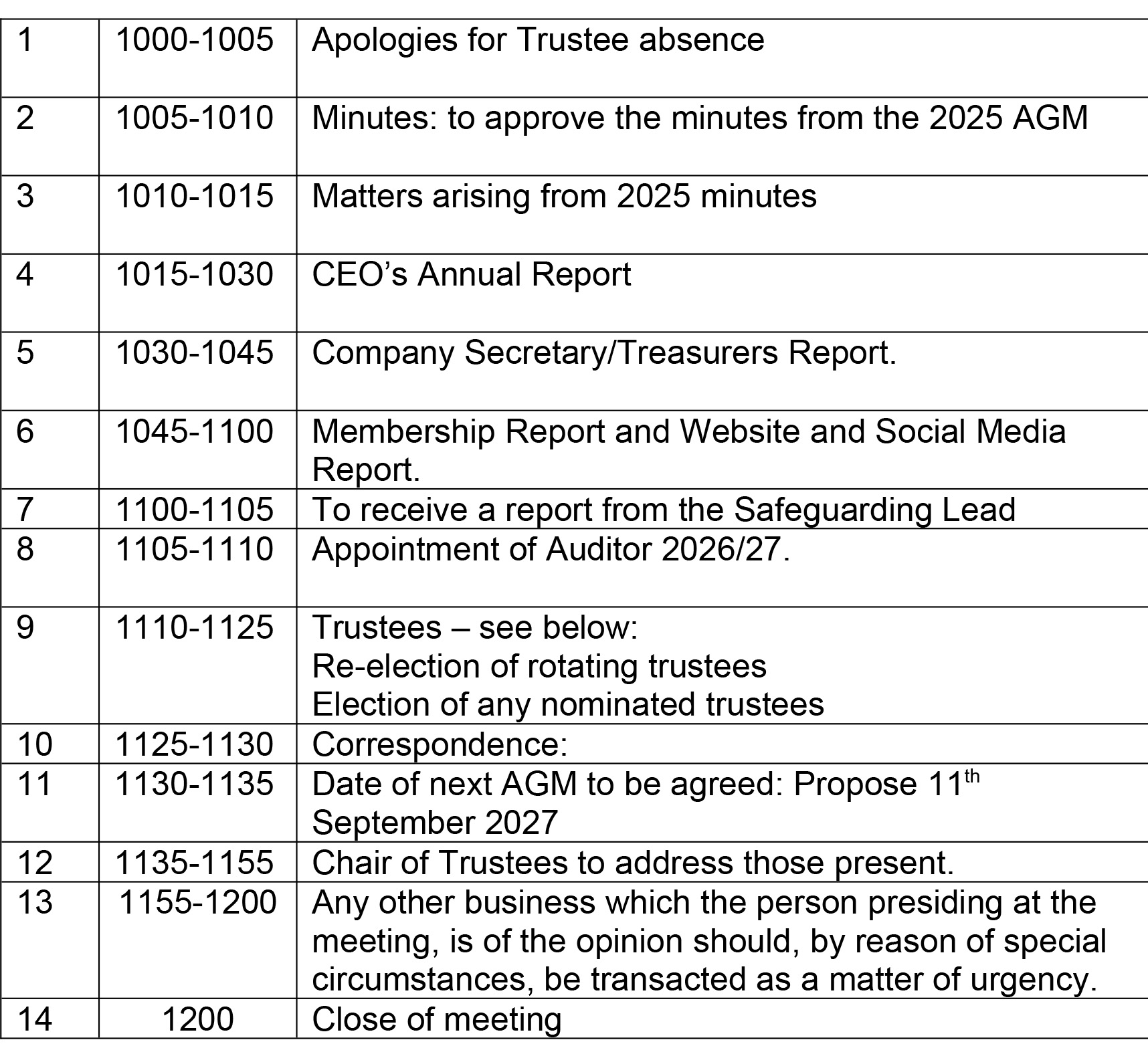 agma agenda